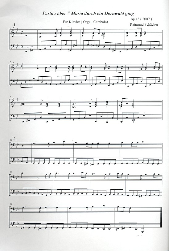 Partita mit 14 Variationen über 'Maria durch ein Dornwald ging' op.45