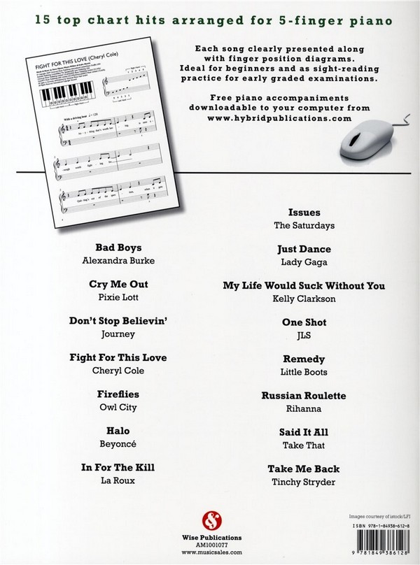 New Chart Hits: for  5-finger piano (with text)