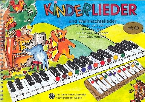 Kinderlieder und Weihnachtslieder mit bunten Noten (+CD)