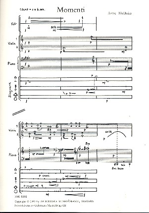 Momenti for mixed chorus, violin,