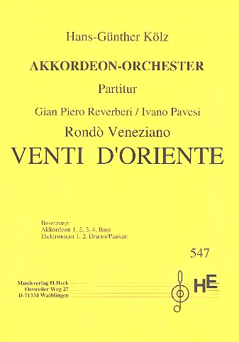 Venti D'oriente für Akkordeonorchester
