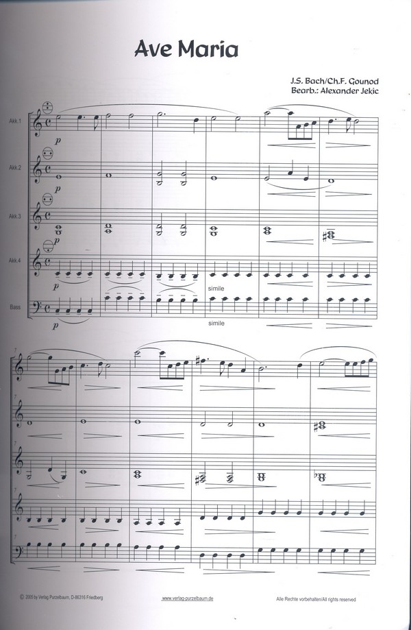 Ave Maria für Akkordeonorchester