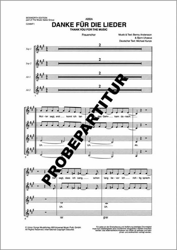 Danke für die Lieder