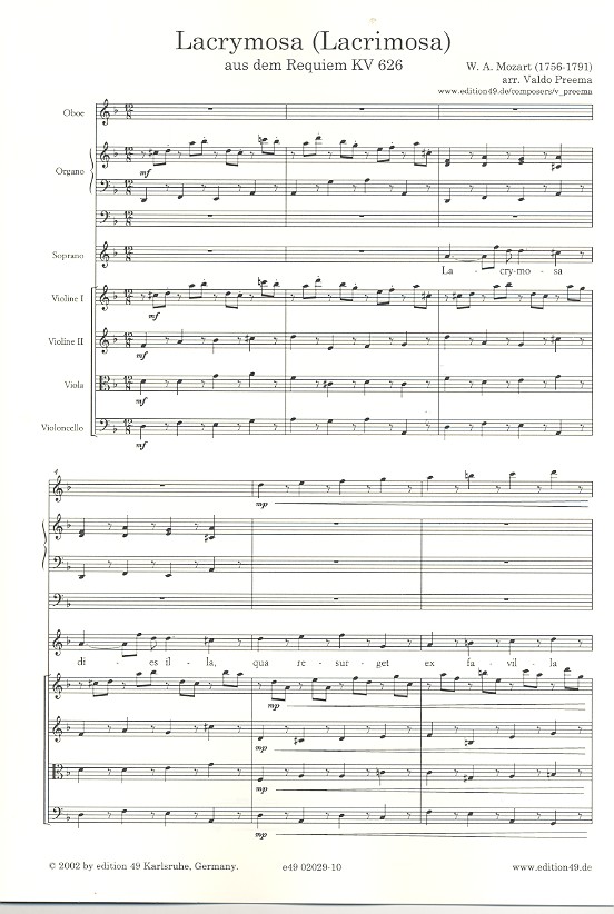 Lacrimosa aus dem Requiem KV626