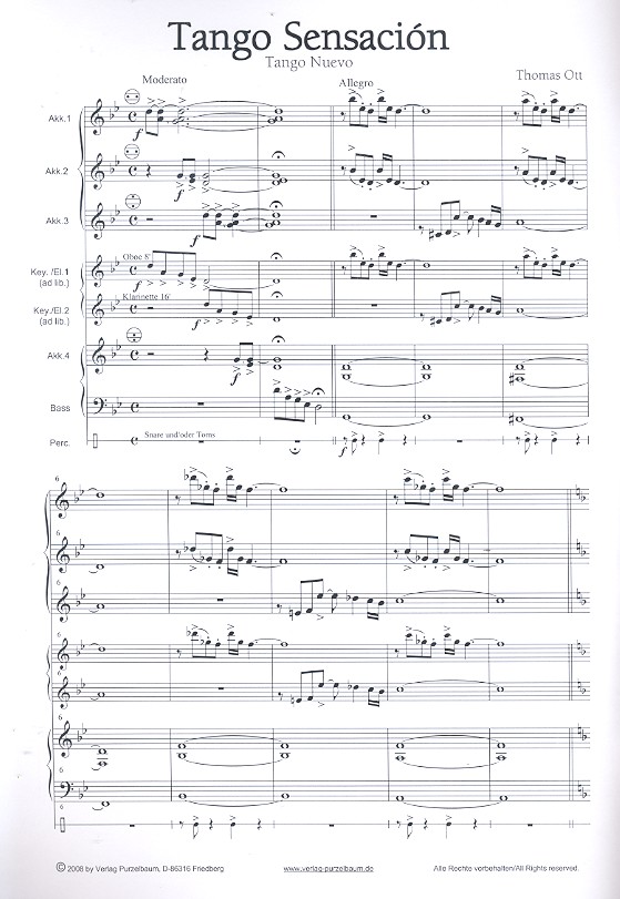 Tango Sensación: für Akkordeonorchester