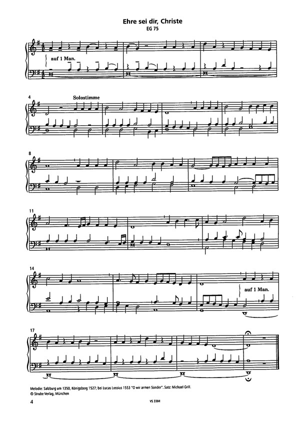 Orgelmusik zu Passions und Osterchorälen