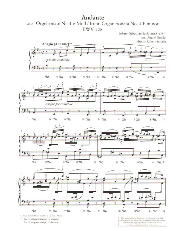 Andante h-moll aus der Orgelsonate Nr. 4 e-moll BWV528