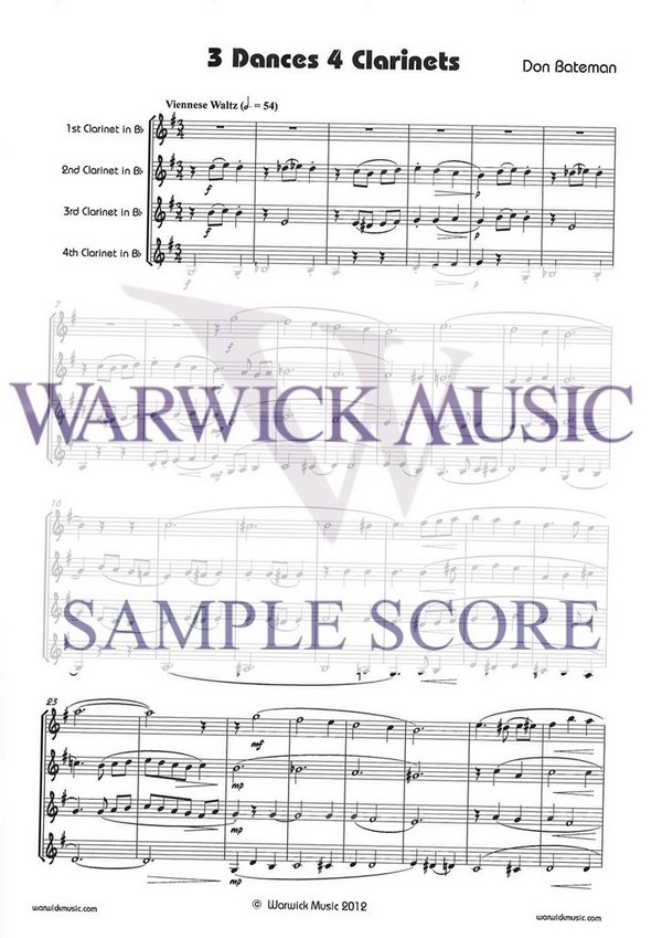 Don Bateman, 3 Dances 4 Clarinets