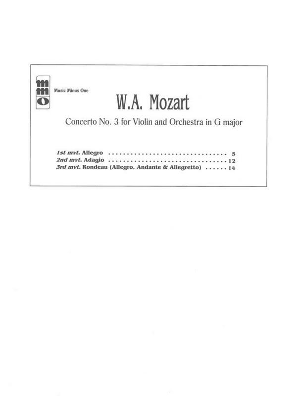 Concerto in G Major no.3 KV216 (+CD)