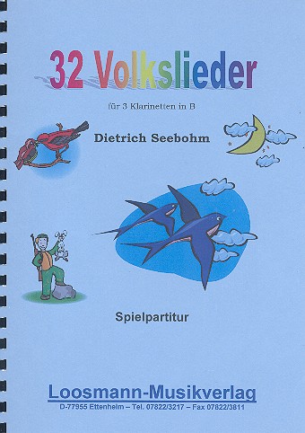 32 Volkslieder: für 3 Klarinetten