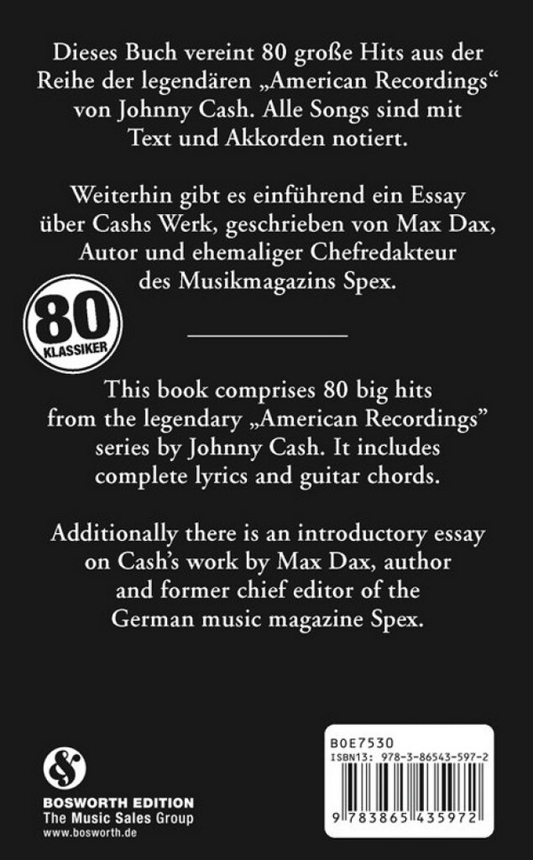 The little black Songbook: Johnny Cash