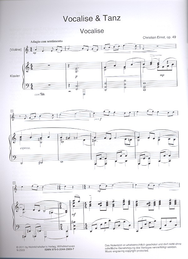 Vocalise  und  Tanz op.49 für Violine