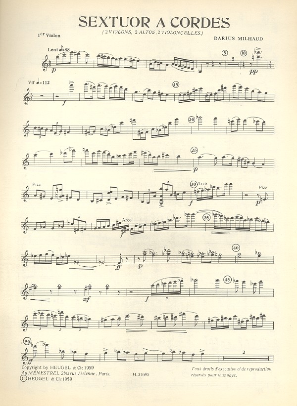 Sextuor à cordes pour 2 violons, 2 altos
