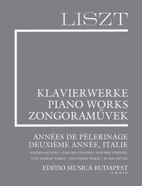 Klavierwerke Supplement Années de pélerinage