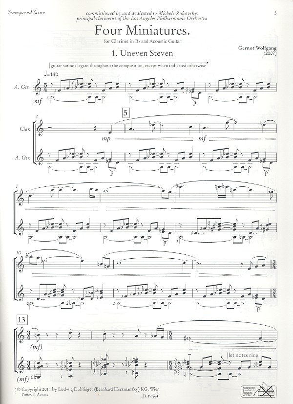 4 Miniatures für Klarinette und Gitarre