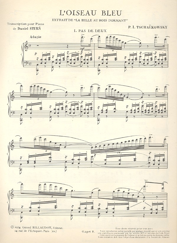 Pas de deux L'oiseau bleu de La belle
