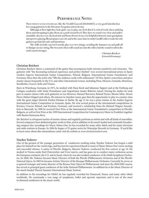 2 Concerti for Guitar and Orchestra (+Onilne Audio)