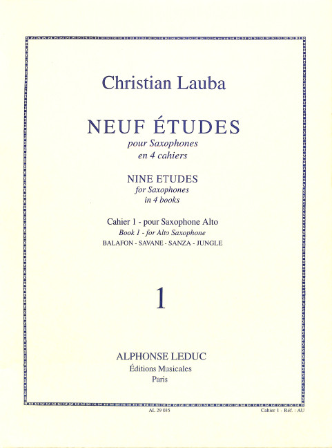 9 Études vol.1 pour saxophone alto