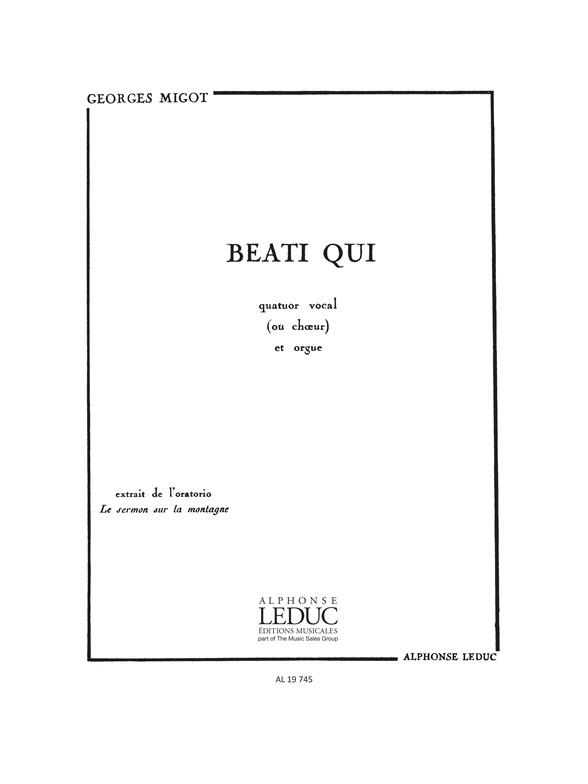 Beati qui pour 4 voix mixtes (choeur)