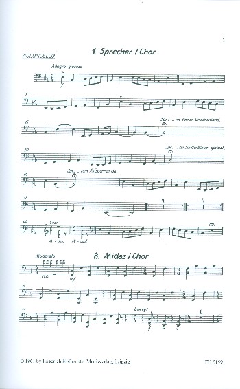 König Midas für Sprecher, Soli, Kinderchor