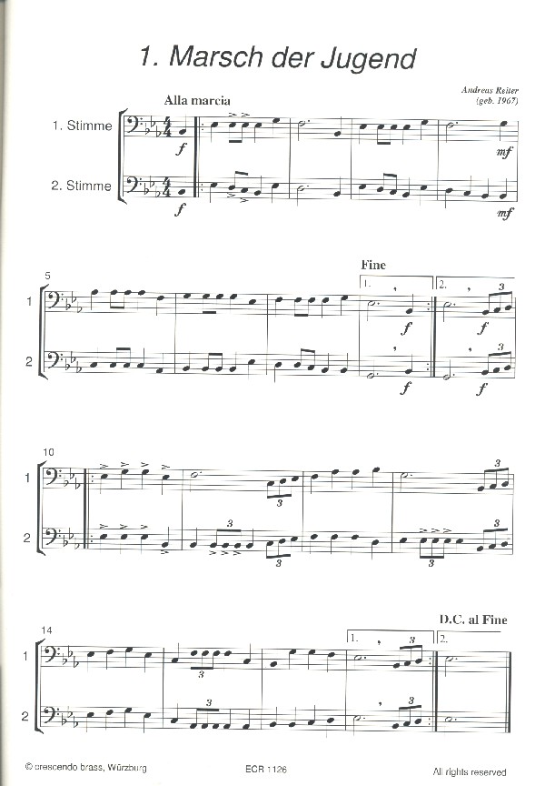 Uno due - Los geht's für 2 Posaunen