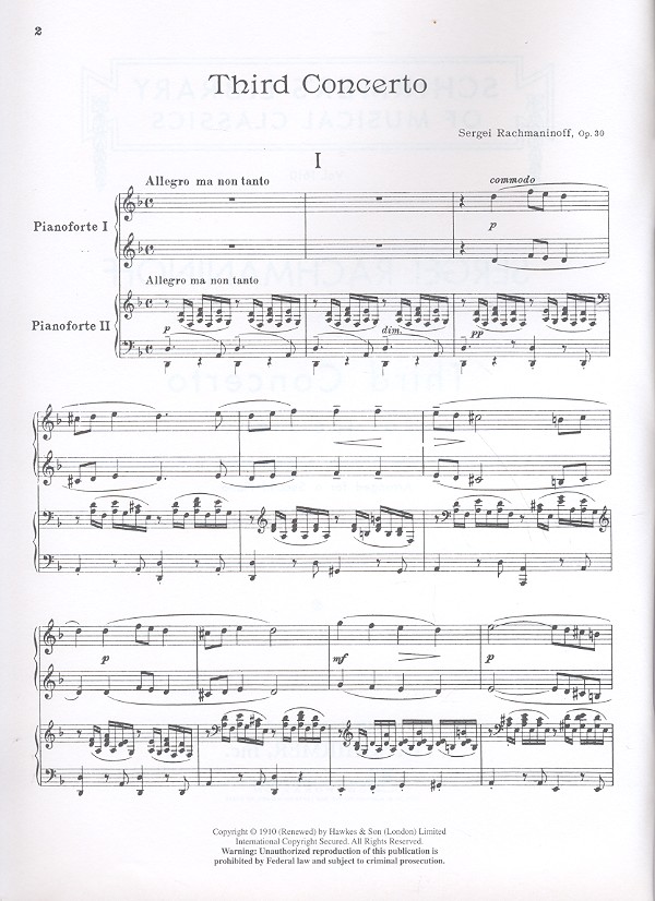 Concerto no.3 op.30 for piano and orchestra