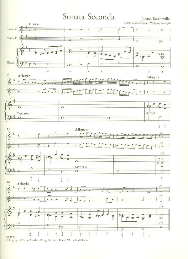 Sonata seconda für 2 Violinen und Bc