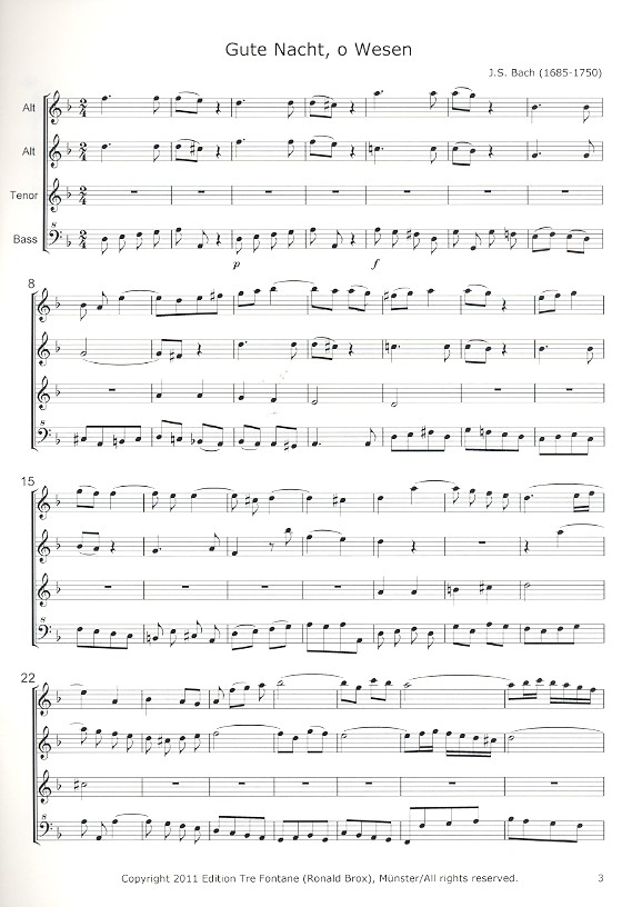 Gute Nacht o Wesen BWV227