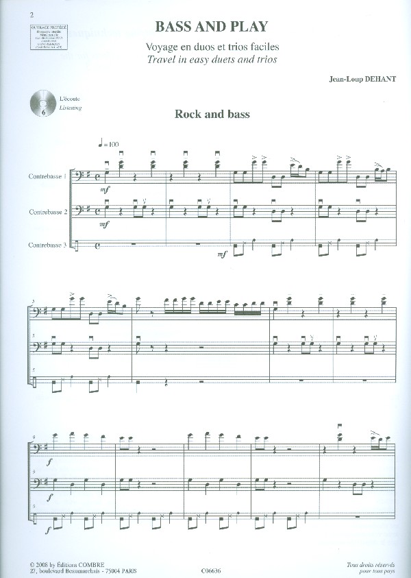 Bass and play (+CD) for 2-3 contrebasses