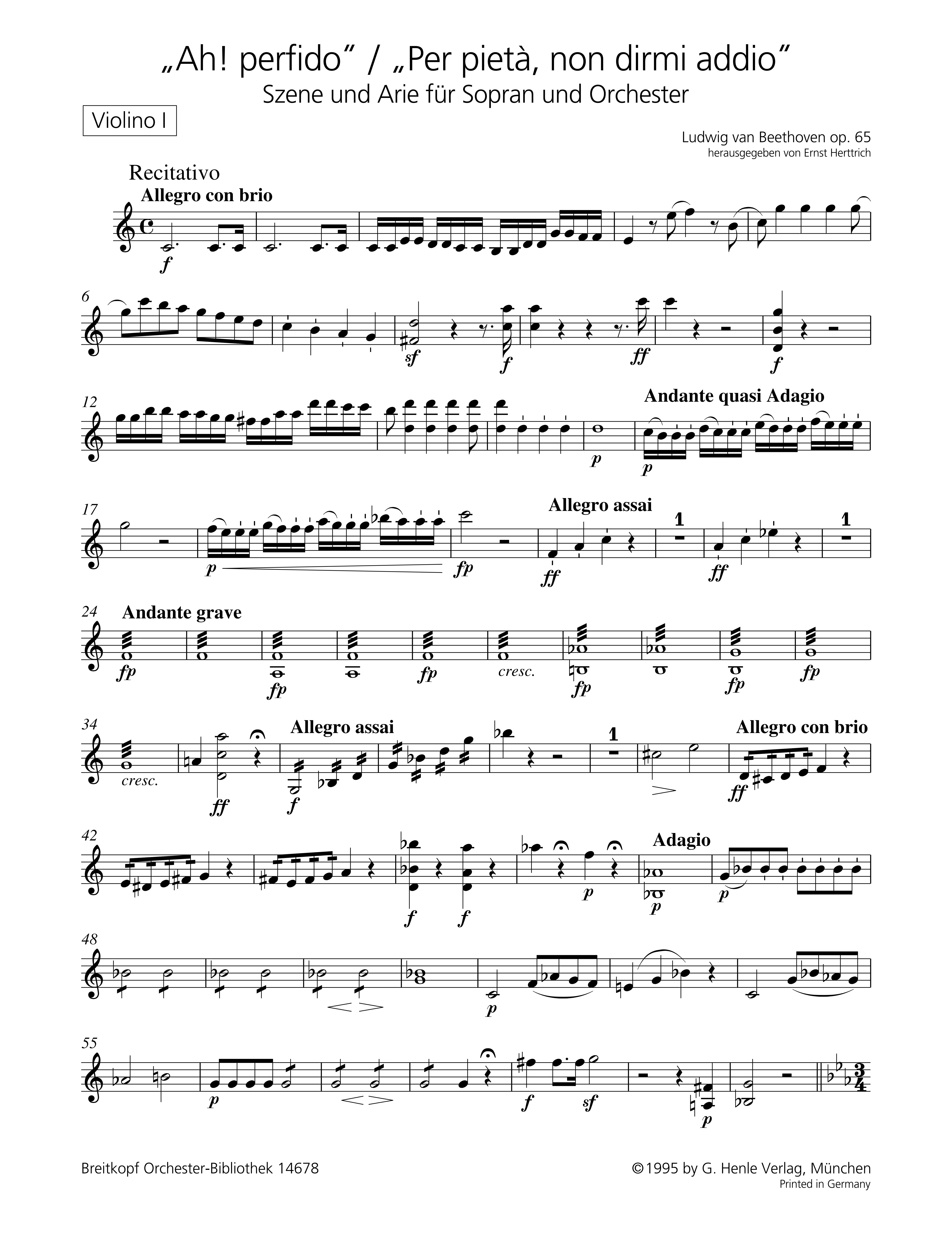 Ah perfido - Per pietà non dirmi addio op.65