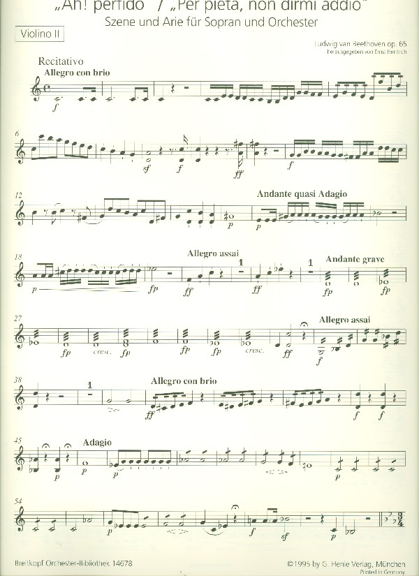 Ah perfido - Per pietà non dirmi addio op.65