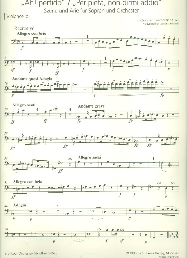 Ah perfido - Per pietà non dirmi addio op.65