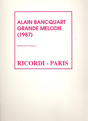 Grande mélodie pour flute