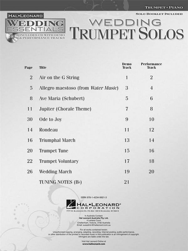 Wedding Trumpet Solos (+audio access)