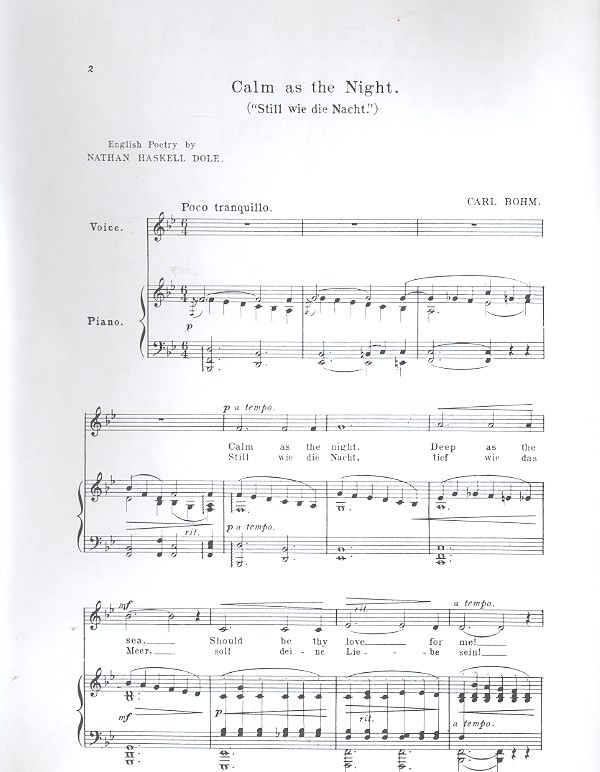 Still wie die Nacht für Gesang (tief)