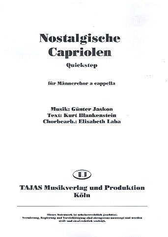 Nostalgische Capriolen für Männerchor
