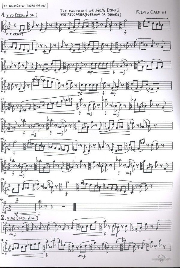 3 Fantasien op.140a für Sopranblockflöte