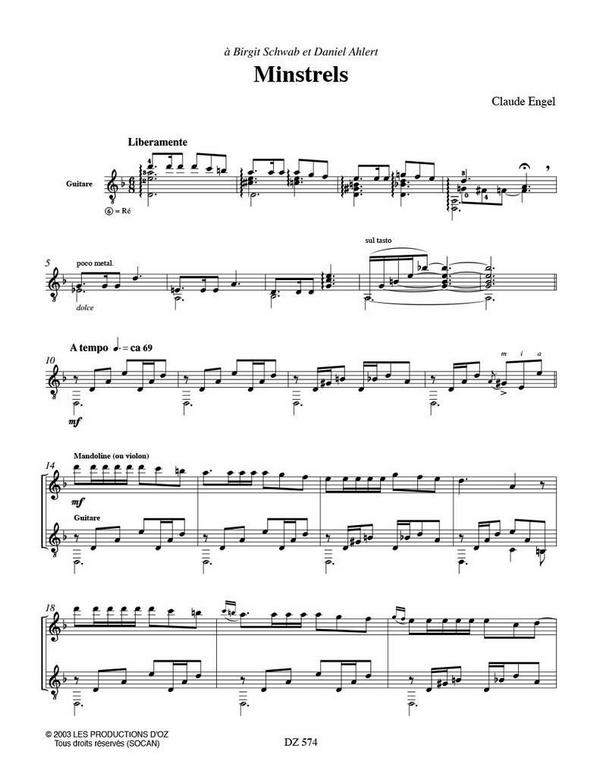 Minstrels pour guitare et mandoline (violon)