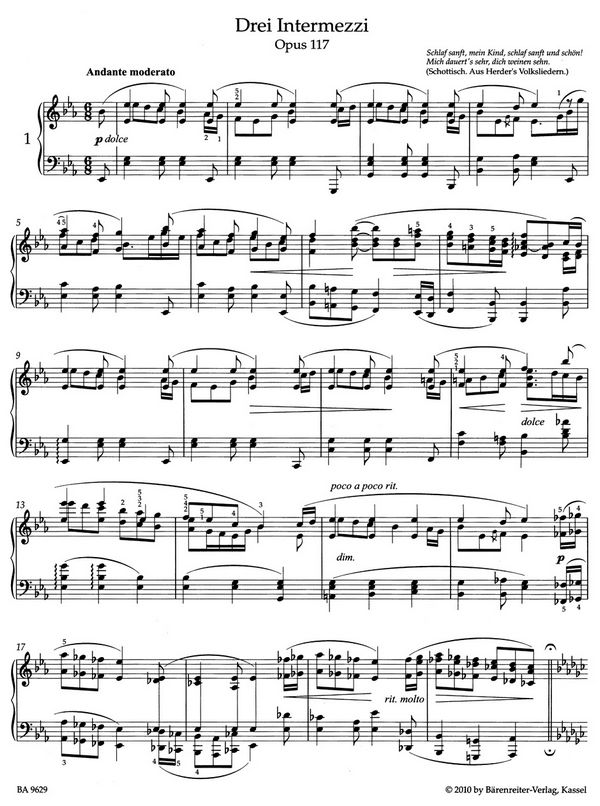 3 Intermezzi op.117 