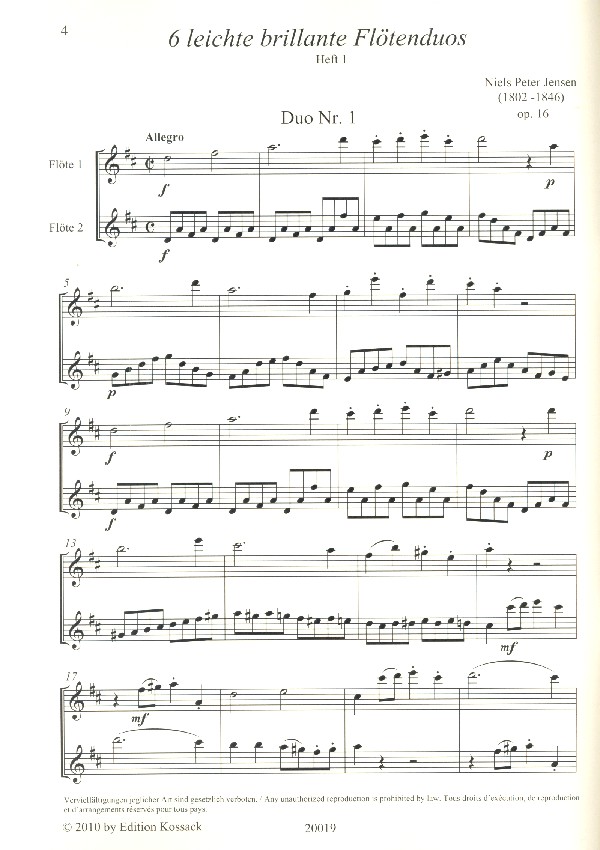 6 leichte brillante Flötenduos op.16 Band 1