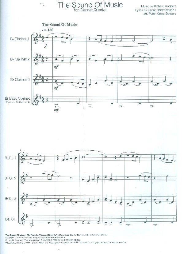 The Sound of Music für 4 Klarinetten