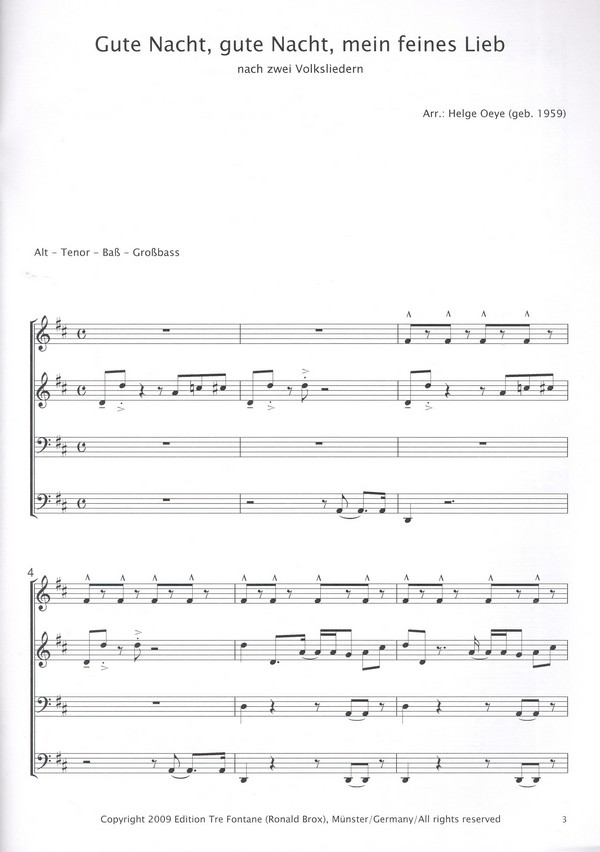 Gute Nacht, gute Nacht, meines feines Lied