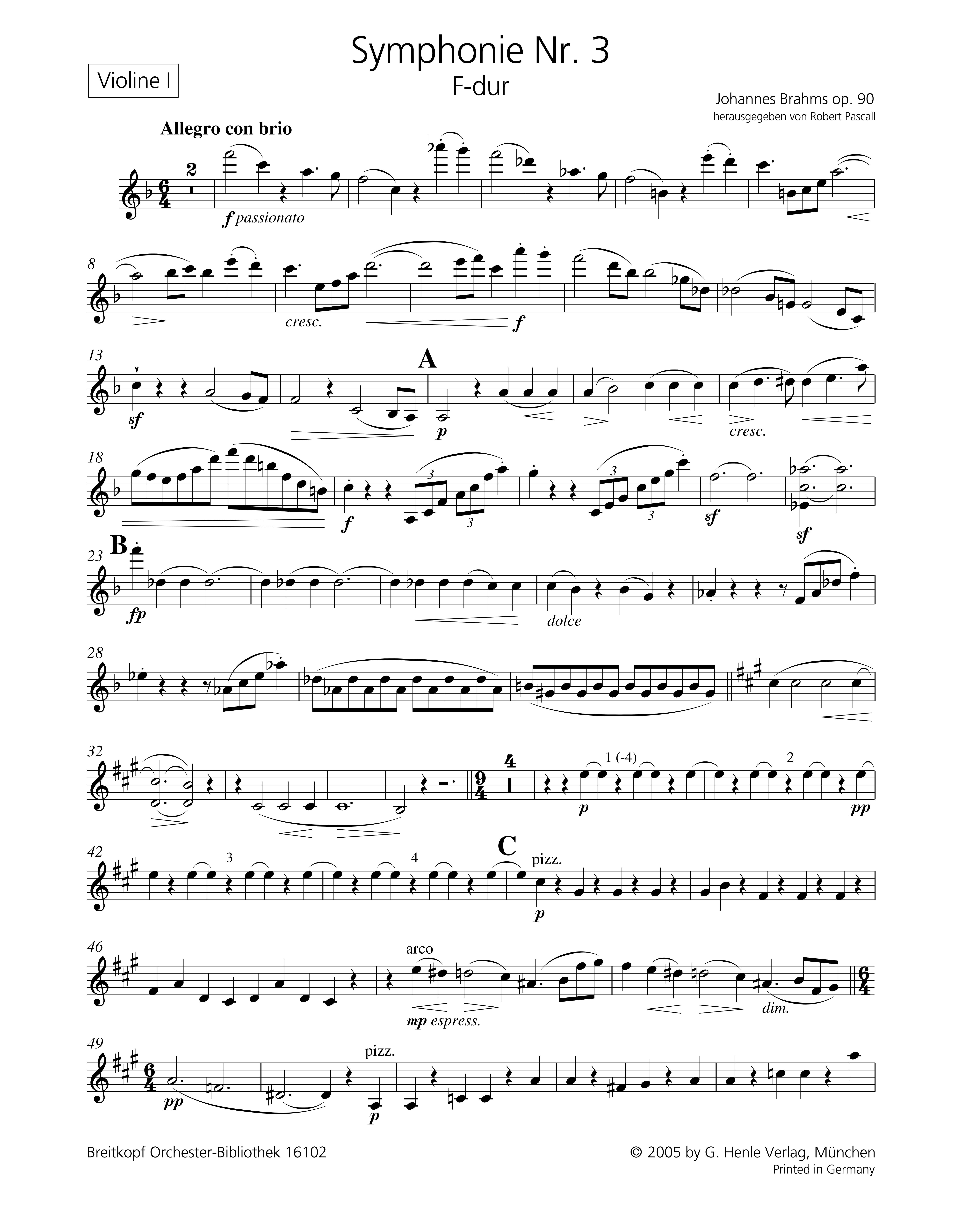 Sinfonie F-Dur Nr.3 op.90