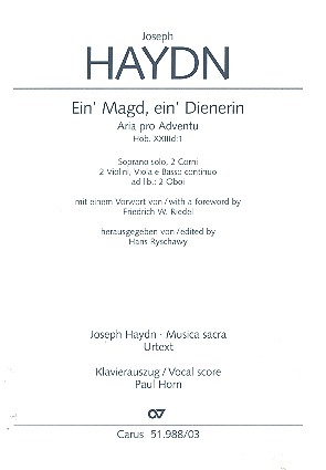Ein' Magd ein' Dienerin Hob.XXIIId:1 für
