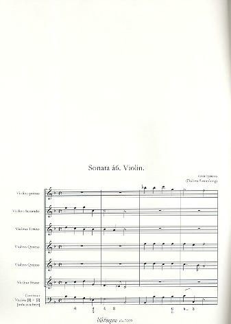 Sonata á6. Violin.:  für 6 Violinen, Violon