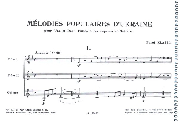 Mélodies popularies d'ukraine
