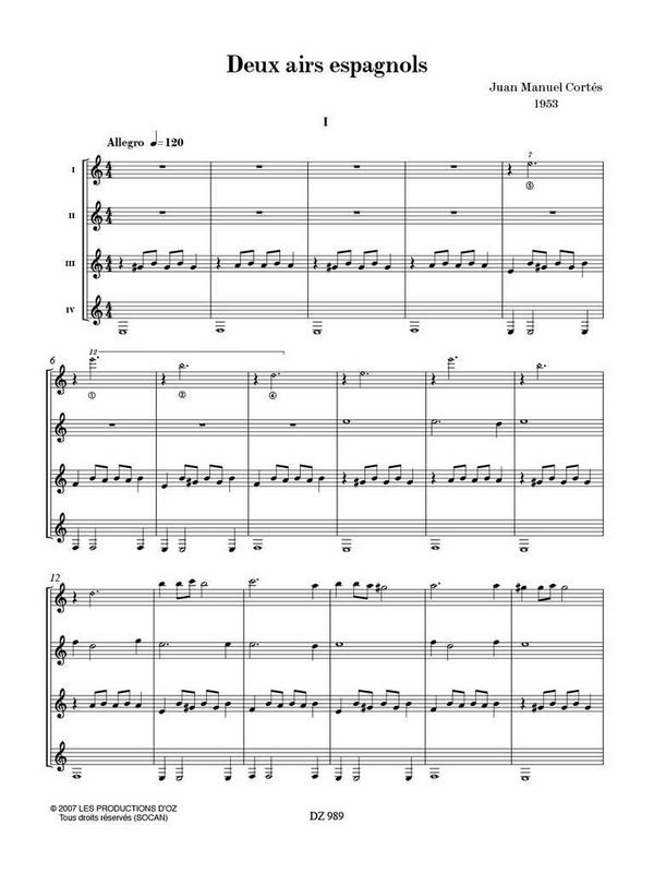 6 Airs espagnols pour 4 guitares