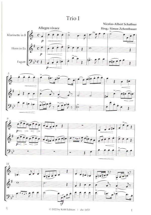 6 Trios brillants et faciles op.2- Trio no.1