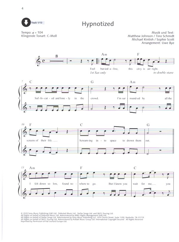 Pop for Alto Saxophone Band 4 (+Online Audio)