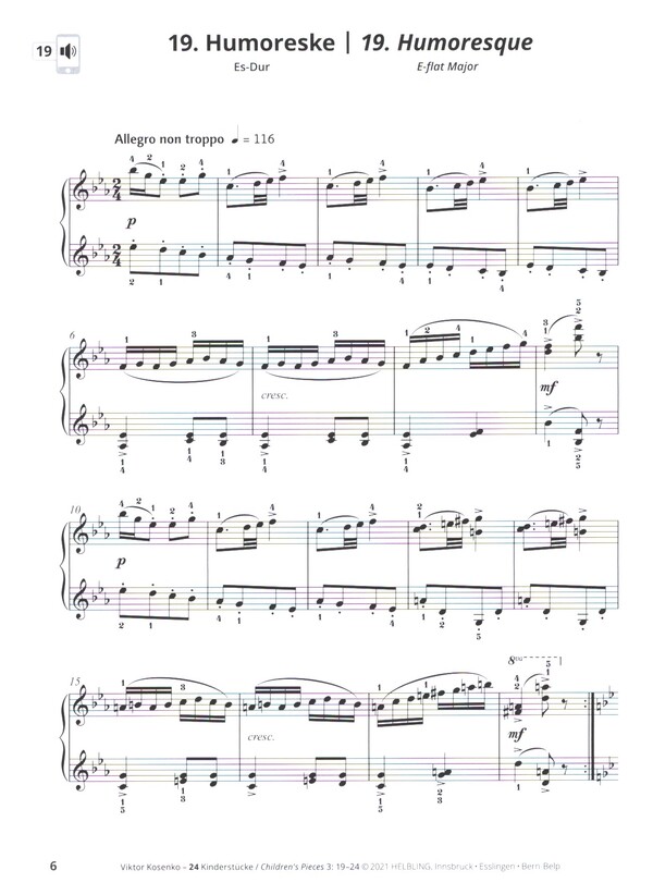 24 Kinderstücke op.25 Band 3 (Nr.19-24) (+APP)
